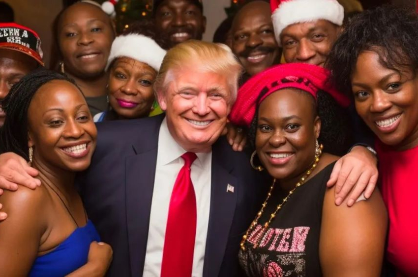 MAGA supporters release AI-generated fakes of Trump with black voters